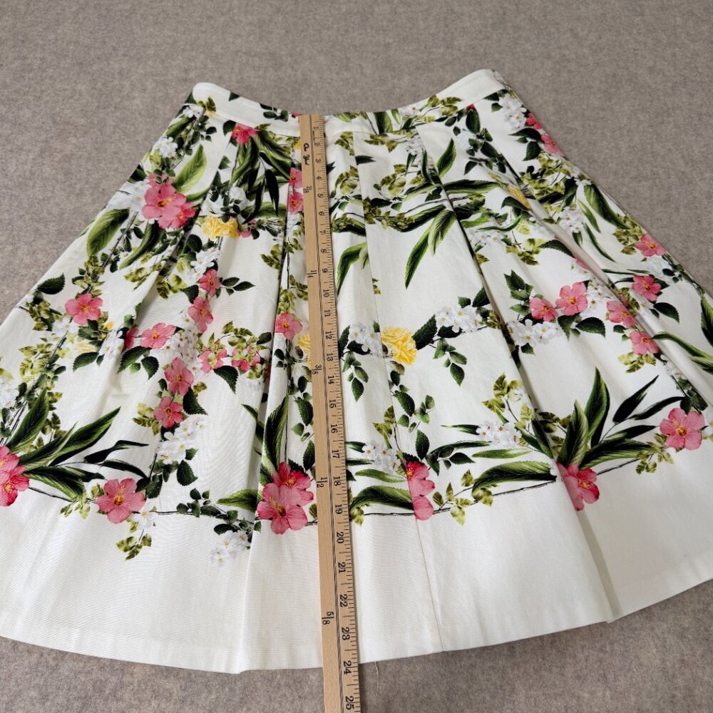 Talbots Floral Pleated A-Line Skirt Size 8 Garden Party Spring - Picture 6 of 13